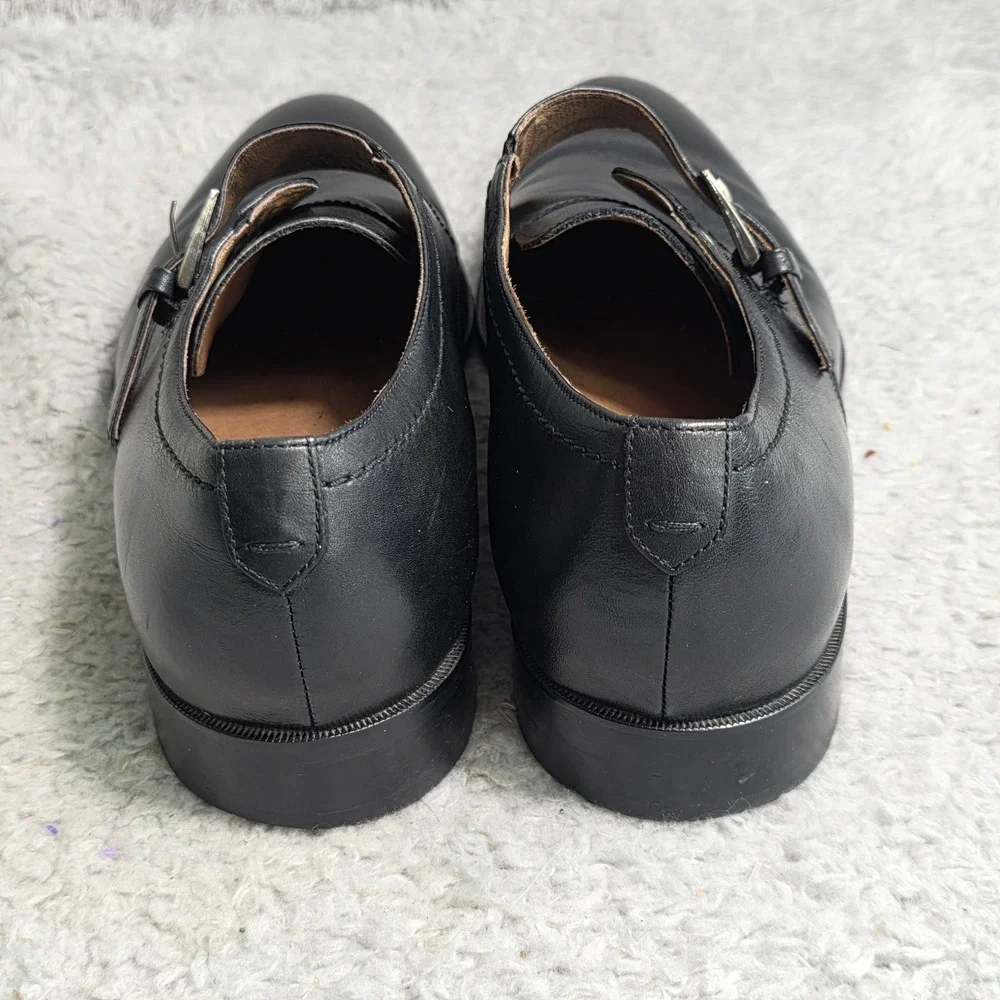 Johnston & Murphy Single Monk Strap Black Leather Dress Shoes Mens 11M Excellent